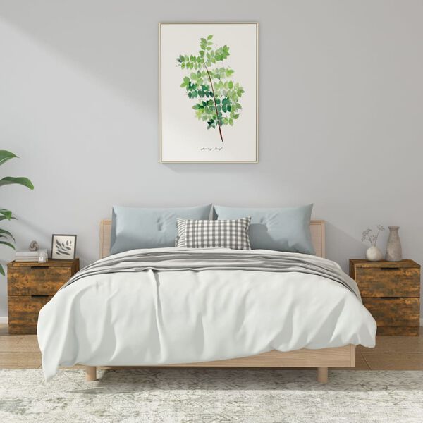 vidaXL Szafki nocne, 2 szt., przydymiony dąb, materiał drewnopochodny