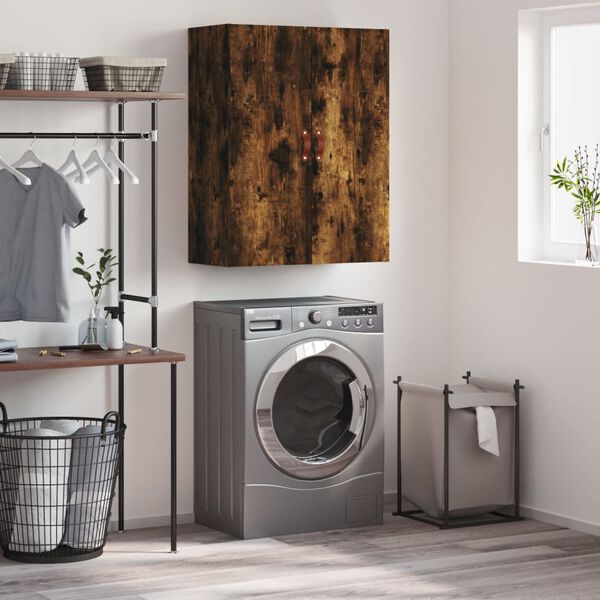 vidaXL Szafka wisząca, przydymiony dąb, 69,5x34x90 cm