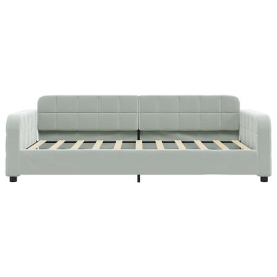 vidaXL Sofa z funkcją spania, jasnoszara, 90x190 cm, obita aksamitem