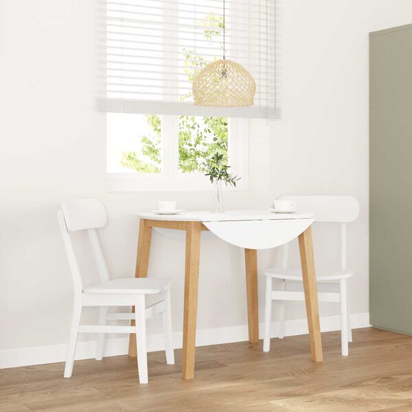 vidaXL Krzesła do jadalni 2 szt. Białe lite drewno gumowe