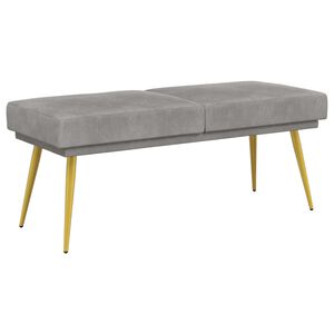 vidaXL Ławka podw&oacute;jna jasnoszary 120 x 45 x 46 cm Welur