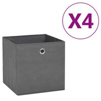 vidaXL Pudełka z włókniny, 4 szt. 28x28x28 cm, szare