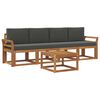 vidaXL Zestaw sof na zewnątrz z poduszką 5 pcs Naturalny i Antracytowy