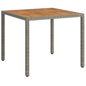 vidaXL St&oacute;ł Ogrodowy Szary 90 x 90 x 75 cm polirattan