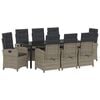 vidaXL Zestaw do jadalni w ogrodzie z poduszką 9 pcs Szary polirattan