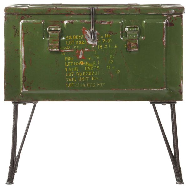 vidaXL Skrzynia w militarnym stylu, 68x24x66 cm, żelazo
