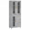 vidaXL Witrynka, szarość betonu 69,5x34x180 cm materiał drewnopochodny