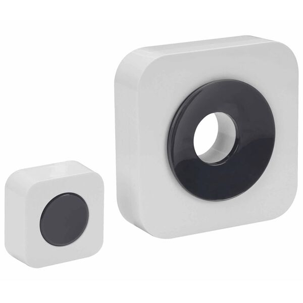 Perel Bezprzewodowy dzwonek do drzwi na baterie, biały, EDB8