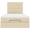 vidaXL Rama ł&oacute;żka otomana z materacem, kremowa, 120x200 cm, tkanina