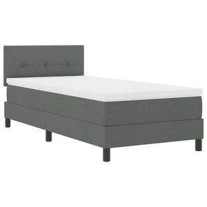 vidaXL Ł&oacute;żko sprężynowe z materacem ciemno szary 80 x 200 cm tkanina