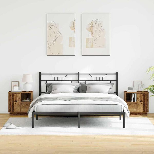 vidaXL Szafka Nocna z szufladą 2 pcs Stare drewno 50 x 34,5 x 50 cm