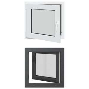 vidaXL Okno piwniczne RISOR 50 x 50 cm PVC i szkło antracytowy