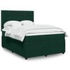 vidaXL Ł&oacute;żko kontynentalne z materacem, ciemnozielone, 160x200 cm