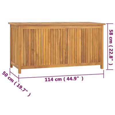 vidaXL Skrzynia ogrodowa, 114x50x58 cm, lite drewno tekowe