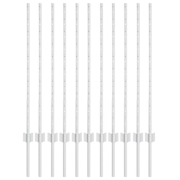 vidaXL Słupek ogrodzeniowy. 11 pcs Srebrny 100 cm Stal