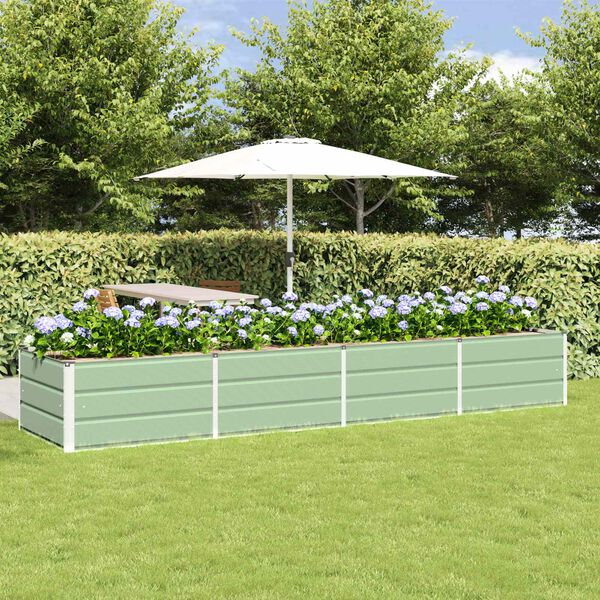 vidaXL Donica Zielony 320 x 80 x 45 cm Stal