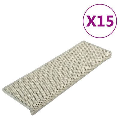 vidaXL Samoprzylepne nakładki na schody, 15 szt., 65x21x4 cm, szare