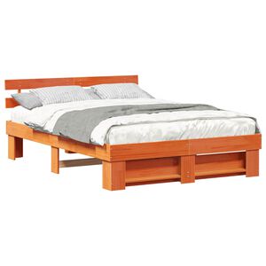 vidaXL Ramka ł&oacute;żka Woskowy Brąz 160 x 200 cm Lite drewno sosnowe