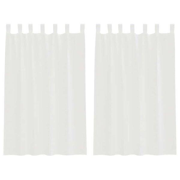 vidaXL Zasłony woalowe z pętelkami 2 szt. Białe 140x175 cm