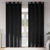 vidaXL Firany blackout z k&oacute;łkami 2 pcs Czarny 245 x 140 cm Poliester