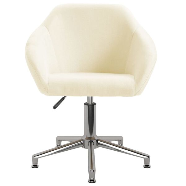 vidaXL Obrotowe krzesło biurowe, kremowe, tapicerowane tkaniną