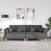 vidaXL Sofa z poduszką 3 pcs Ciemnoszary tkanina