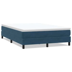 vidaXL Ł&oacute;żko typu Box Spring bez materaca Ciemnoniebieskie 140x220 cm
