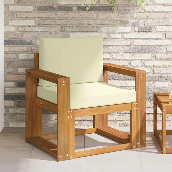 vidaXL Sofa na zewnątrz Lite drewno akacjowe i poliester Naturalny