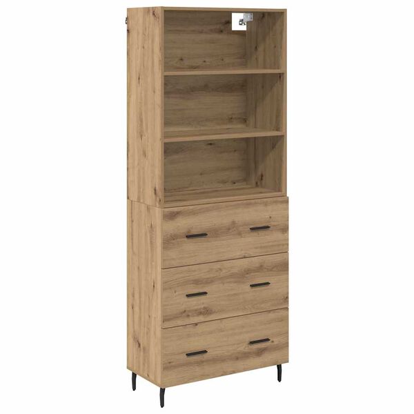 vidaXL Highboard z szufladą Dąb rzemieślniczy 69,5 x 34 x 180 cm