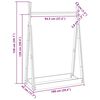 vidaXL Wieszak na ubrania, biały, 100x45x150 cm, lite drewno sosnowe
