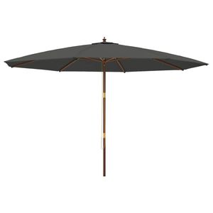 vidaXL Parasol ogrodowy na drewnianym słupku, antracytowy, 400x273 cm