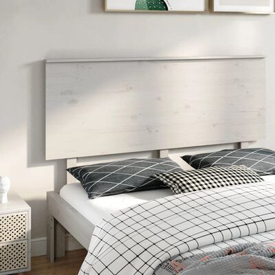 vidaXL Wezgłowie łóżka, białe, 154x6x82,5 cm, lite drewno sosnowe