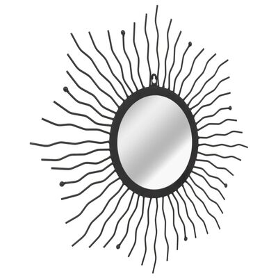 vidaXL Lustro ścienne w kształcie słońca, 60 cm, czarne