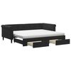 vidaXL Sofa rozsuwana z szufladami, czarna, 90x200 cm, aksamit