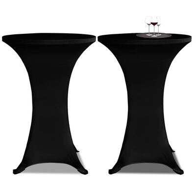 vidaXL Pokrowce na stół barowy, Ø 80 cm, czarne, elastyczne, 4 szt.