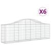 vidaXL Kosze gabionowe, 6 szt, 200x30x60/80 cm, galwanizowane żelazo