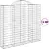 vidaXL Kosze gabionowe, 10 szt, 200x50x180/200cm, galwanizowane żelazo