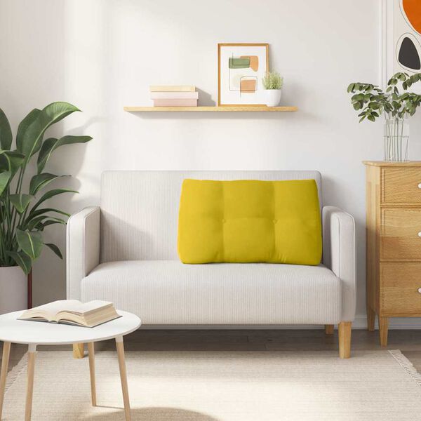 vidaXL Poduszka na plecy Ż&oacute;łty 80 x 24 x 50 cm Aksamit