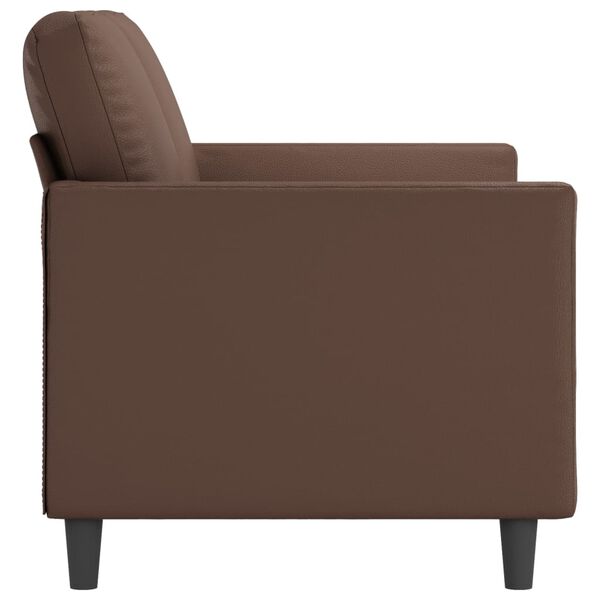 vidaXL 2-osobowa sofa, brązowa, 120 cm, obita sztuczną sk&oacute;rą