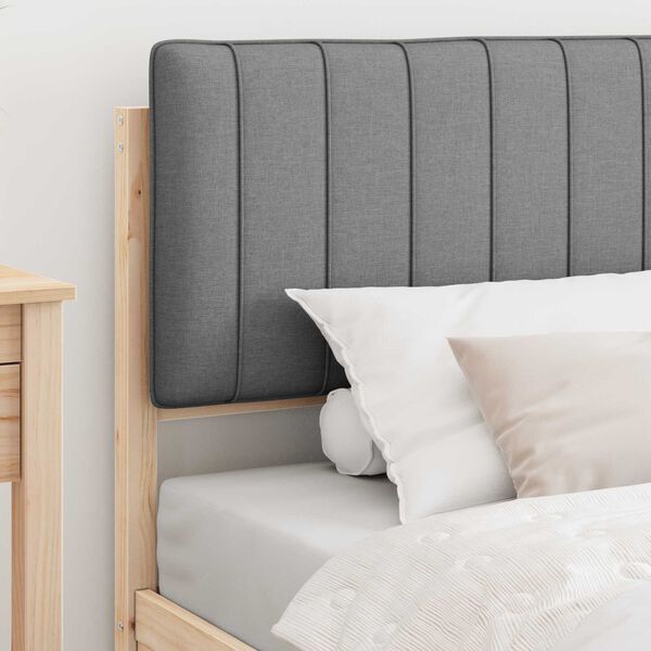 vidaXL Ramka ł&oacute;żka z tapicerowanym wezgłowiem Jasnoszary 100 x 200 cm