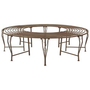 vidaXL Ławka Drzewna 8-Liczba miejsc &Oslash; 160 x 44 cm Stal Antyk Brązowy