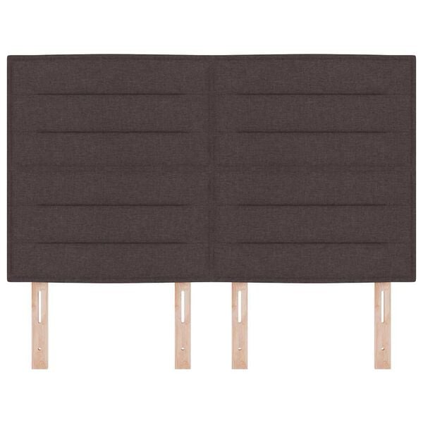 vidaXL Zagł&oacute;wek Ciemny brąz 144 cm tkanina