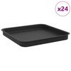 vidaXL Kwadratowa Taca na Kwiaty 24 szt. Czarny 25,5 x 25,5 x 2,5 cm