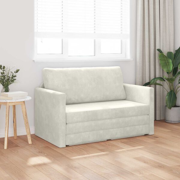 vidaXL Sofa Bed 110cm Kremowy Aksamit