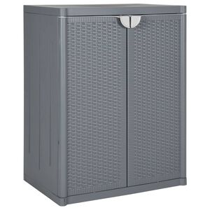 vidaXL Szafka ogrodowa, szara, 65x45x88 cm, rattan PP