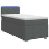 vidaXL Ł&oacute;żko Box Spring z materacem i LED ciemnoszary 90 x 190 cm
