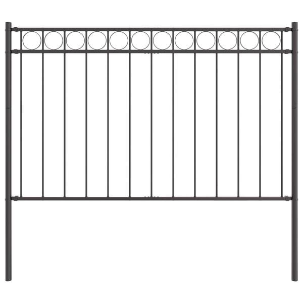 vidaXL Ogrodzenie Ogrodowe Szary Stal