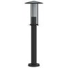 vidaXL Lampa ogrodowa na słupku, czarna, 60 cm, stal nierdzewna