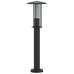 vidaXL Lampa ogrodowa na słupku, czarna, 60 cm, stal nierdzewna