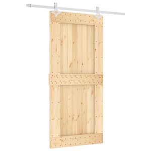 vidaXL Drzwi przesuwne 95 x 210 cm Lite Drewno Sosnowe (Nieobrobione)